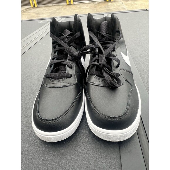 Nike Men Ebernon Mid Black White Leather Athletic Basketball Shoe Sneakers Sz 11 main image 7